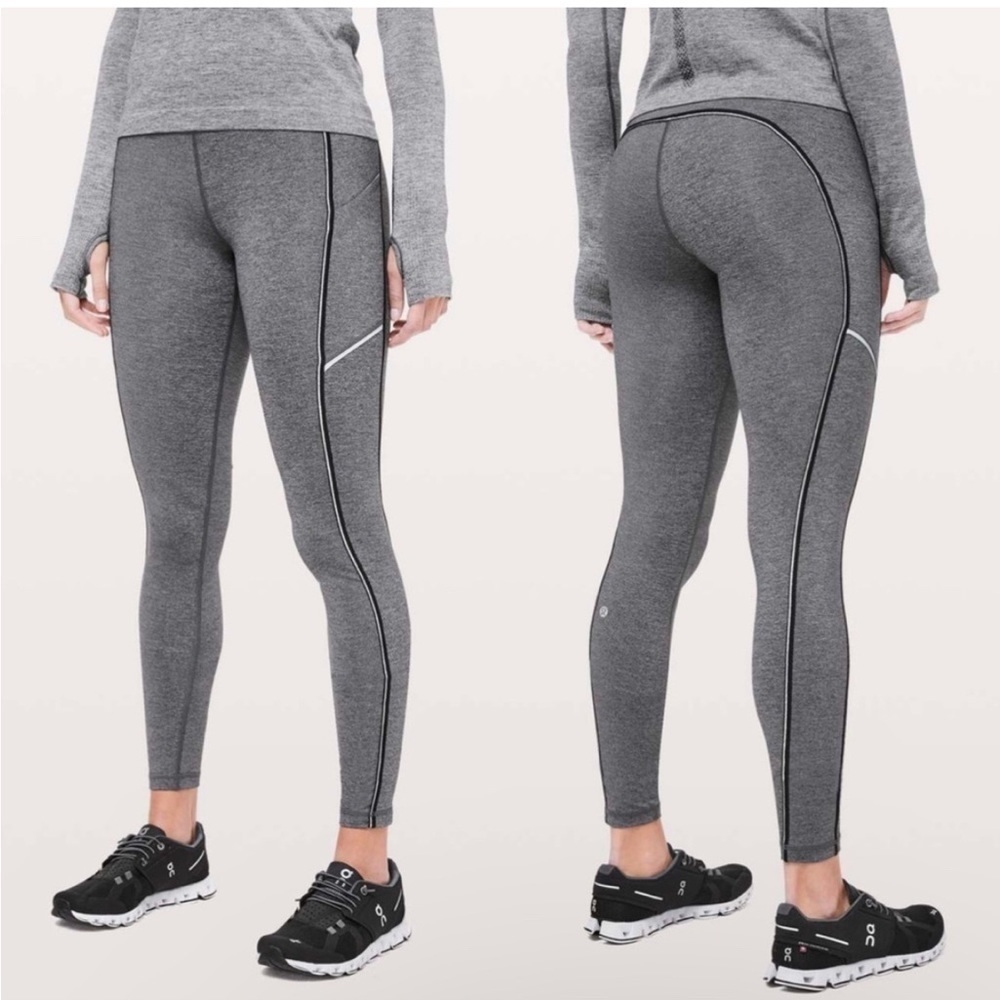 Lululemon Speed Up Tight  Metallic 28" Heathered Black Size 6